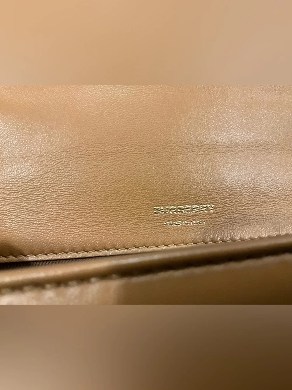 Burberry Small Lola Quilted Leather Bag Maple Brown Gold Chain NWT - Picture 11 of 15